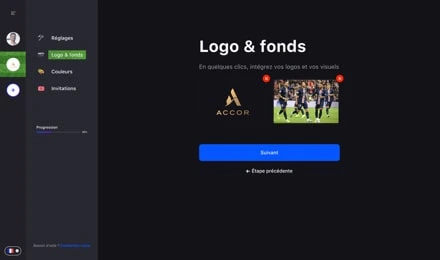 Dashboard pour personnaliser sa marque ccup.io