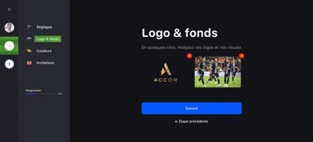 Dashboard pour personnaliser sa marque ccup.io